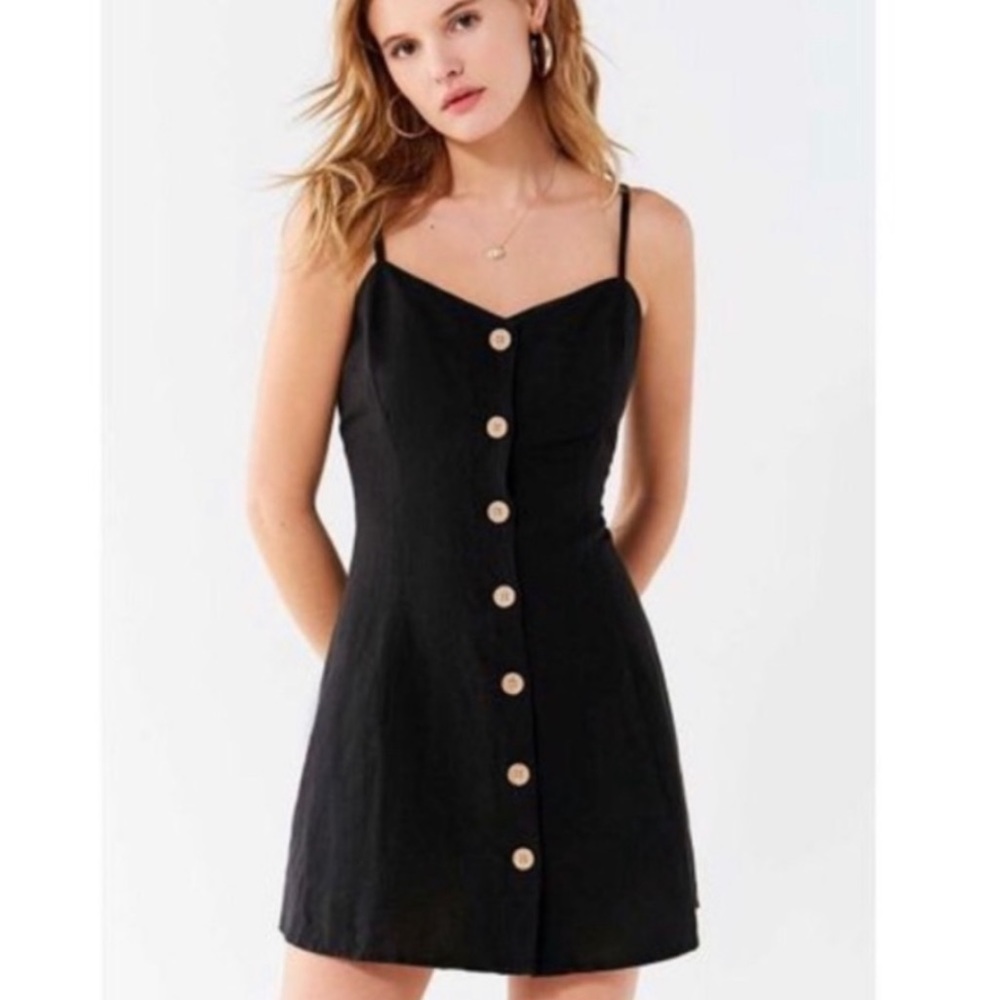 Urban Outfitters Button-Down Strappy Back Linen Dress